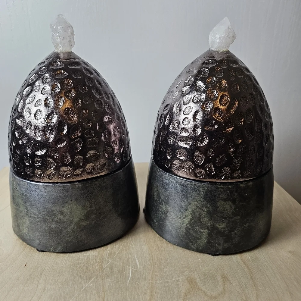 Cyan Designs Set of Two Aluminum & Iron Chestnut Containers